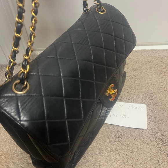 Extremely rare Chanel vintage lambskin two faced double flap bag 18k gold - Picture 16 of 16